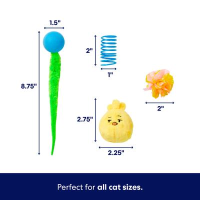 Show full view: Frisco Easter Chick Plush, Spring & Ball Variety Pack Cat Toy with Catnip, 4 count slide 2 of 6