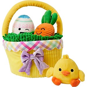 Frisco Easter Egg Basket Hide & Seek Puzzle Plush Squeaky Dog Toy, Small/Medium