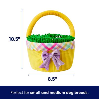 Show full view: Frisco Easter Egg Basket Hide & Seek Puzzle Plush Squeaky Dog Toy, Small/Medium slide 3 of 6