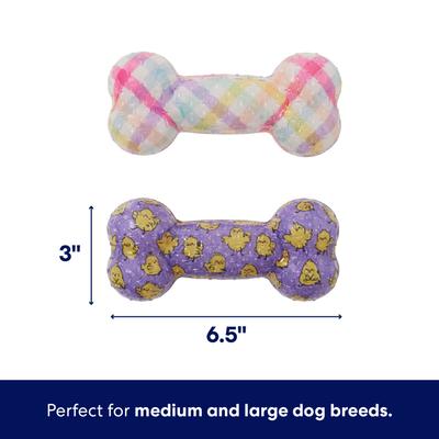 Show full view: Frisco Easter TPR Bone Squeaky Dog Toy, Spring Chicks, Medium/Large, 2 count slide 3 of 7
