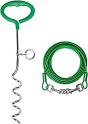 Frisco Easy Grip Stake with Tie Out Cable, Large, 30-ft