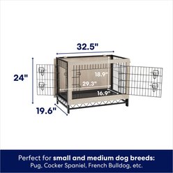 Frisco Easy Set-Up Wood Furniture Style Dog Crates, Grey, Small slide 2 of 8
