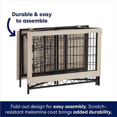 Show full view: Frisco Easy Set-Up Wood Furniture Style Dog Crates, Grey, Small slide 4 of 10