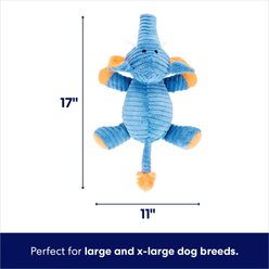 Frisco Elephant Corduroy Plush Squeaky Dog Toy, Large/X-Large slide 2 of 6