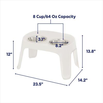 Show full view: Frisco Elevated Dog Diner, White, Large: 8 cup slide 2 of 6