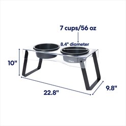 Frisco Elevated Foldable Double Diner, Large: 7 cup slide 2 of 6