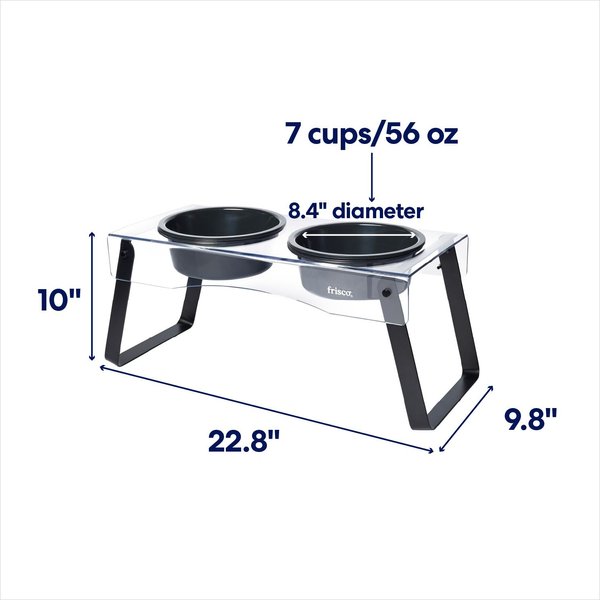 Show full view: Frisco Elevated Foldable Double Diner, Large: 7 cup slide 2 of 7