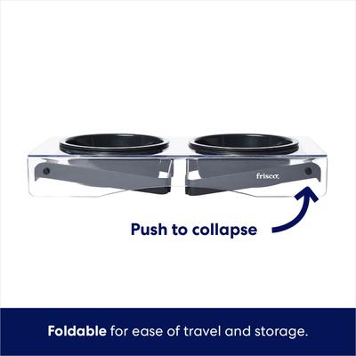 Show full view: Frisco Elevated Foldable Double Diner, Large: 7 cup slide 3 of 7