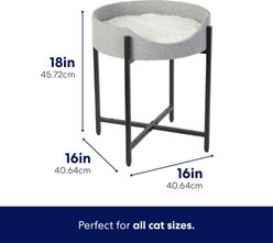 Frisco Elevated Modern Wrought Iron Cat Bed with Long Faux Fur Cushion, One Tier slide 2 of 4