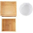 Show in main carousel: Frisco Elevated Non-Skid Ceramic Bowl & Bamboo Storage, White, Small: 1 cup slide 3 of 9