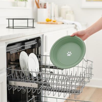 Show full view: Frisco Elevated Non-skid Stainless Steel Dog & Cat Bowl, Artichoke Green, 10 cup slide 5 of 7