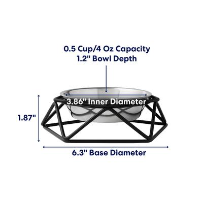 Show full view: Frisco Elevated Stainless Steel Dog & Cat Bowl with Metal Stand, Extra Small, 2 count slide 2 of 10