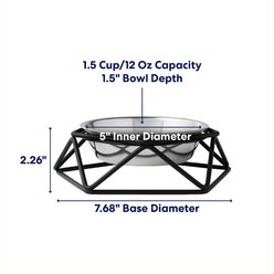 Frisco Elevated Stainless Steel Dog & Cat Bowl with Metal Stand, Small: 1.5 cup, 1 count slide 2 of 8