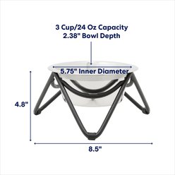 Frisco Elevated Triangle Iron Stand Dog & Cat Single Bowl Diner, Medium: 3 cup slide 2 of 9