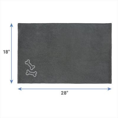 Show full view: Frisco Embroidered Bones Microfiber Dog Bath Towel, Gray, Medium slide 2 of 7