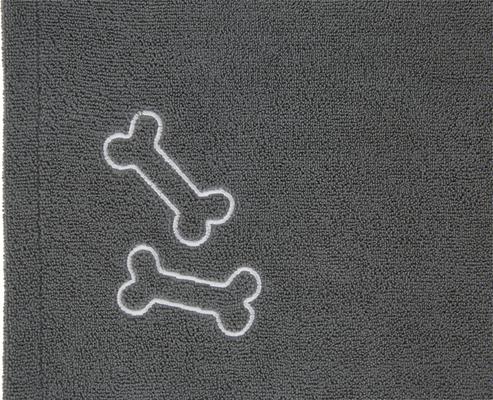 Show full view: Frisco Embroidered Bones Microfiber Dog Bath Towel, Gray, Medium slide 4 of 7