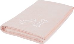 Frisco Embroidered Bones Microfiber Dog Bath Towel, Pink, Large