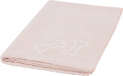 Frisco Embroidered Bones Microfiber Dog Bath Towel, Pink, Medium