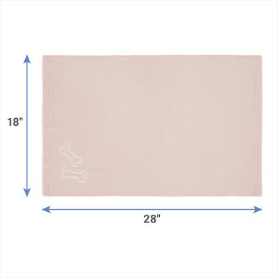 Show full view: Frisco Embroidered Bones Microfiber Dog Bath Towel, Pink, Medium slide 2 of 7