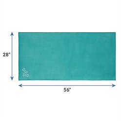 Frisco Embroidered Bones Microfiber Dog Bath Towel, Teal, Large slide 2 of 5