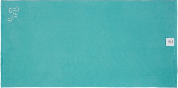Show full view: Frisco Embroidered Bones Microfiber Dog Bath Towel, Teal, Large slide 3 of 7