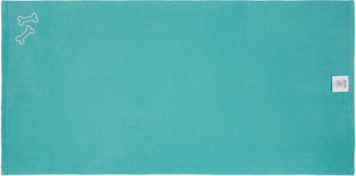 Show full view: Frisco Embroidered Bones Microfiber Dog Bath Towel, Teal, Large slide 3 of 7