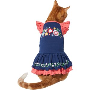 Frisco Embroidered Floral Dog & Cat Dress, Small