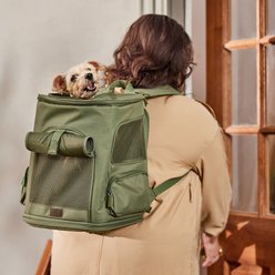 Frisco Expandable Dog & Cat Backpack Carrier, Green