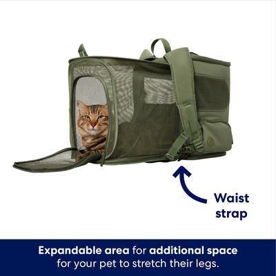 Show full view: Frisco Expandable Dog & Cat Backpack Carrier, Green slide 3 of 8