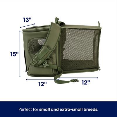 Show full view: Frisco Expandable Dog & Cat Backpack Carrier, Green slide 2 of 8