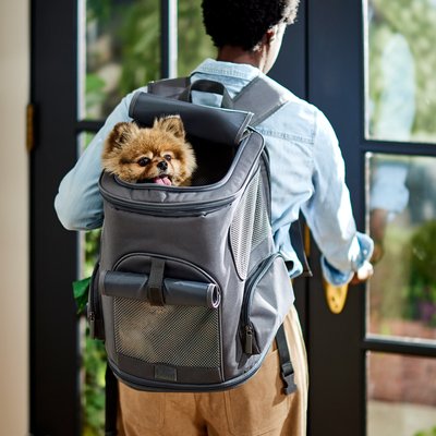 Frisco Frisco Expandable Dog & Cat Backpack Carrier, Grey