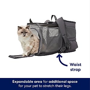 Frisco Expandable Dog & Cat Backpack Carrier, Grey