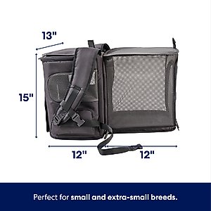 Frisco Expandable Dog & Cat Backpack Carrier, Grey