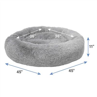 Show full view: Frisco Eyelash Bolster Bed, S&, Small + Cat & Dog Bolster Bed, Smoky Gray, X-Large slide 7 of 10