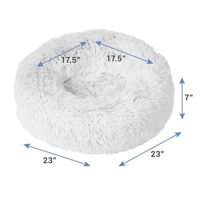 Show full view: Frisco Eyelash Bolster Bed, Silver, Small + Cat & Dog Blanket, Silver slide 3 of 10