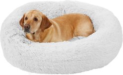 Frisco Eyelash Bolster Bed, X-Large, Silver + Eyelash Cat & Dog Blanket, Silver slide 2 of 9