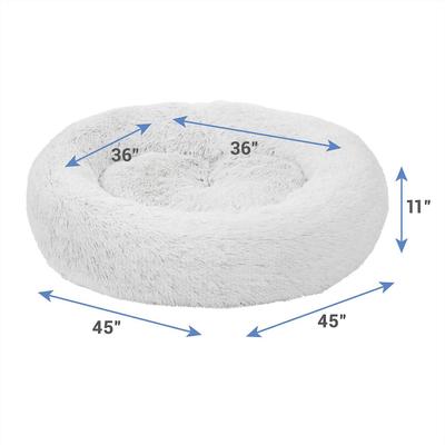 Show full view: Frisco Eyelash Bolster Bed, X-Large, Silver + Eyelash Cat & Dog Blanket, Silver slide 3 of 10