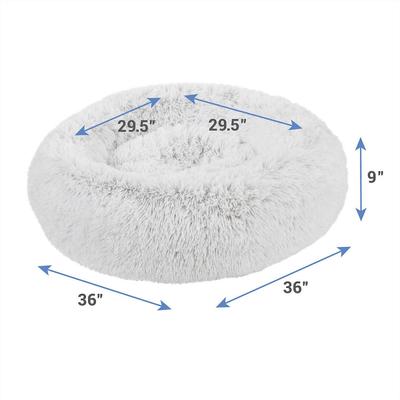 Show full view: Frisco Eyelash Cat & Dog Bolster Bed + Blanket, Silver, Large slide 3 of 10