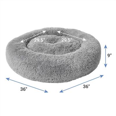 Show full view: Frisco Eyelash Cat & Dog Bolster Bed + Blanket, Smoky Gray, Large slide 3 of 10