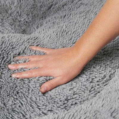 Show full view: Frisco Eyelash Cat & Dog Bolster Bed + Blanket, Smoky Gray, Large slide 4 of 10