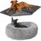 Show in main carousel: Frisco Eyelash Cat & Dog Bolster Bed + Blanket, Smoky Gray, Medium slide 1 of 10
