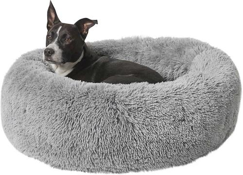 Show full view: Frisco Eyelash Cat & Dog Bolster Bed + Blanket, Smoky Gray, Medium slide 2 of 10