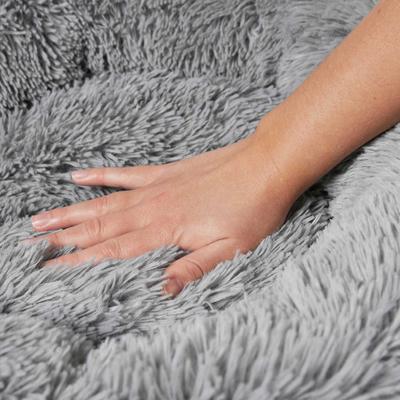 Show full view: Frisco Eyelash Cat & Dog Bolster Bed + Blanket, Smoky Gray, Medium slide 4 of 10