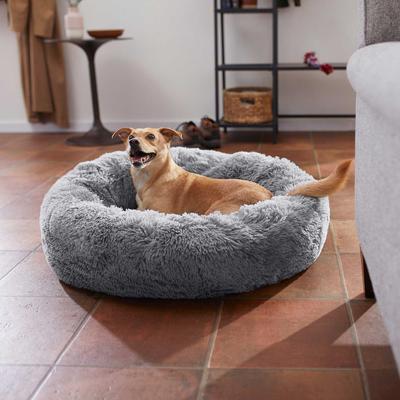 Show full view: Frisco Eyelash Cat & Dog Bolster Bed + Blanket, Smoky Gray, Medium slide 5 of 10