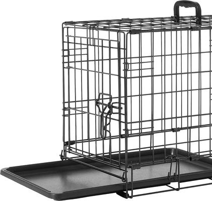 Show full view: Frisco Eyelash Orthopedic Crate Mat, Smoky Gray, 22-in + Fold & Carry Single Door Collapsible Wire Dog Crate, 22 inch slide 6 of 10