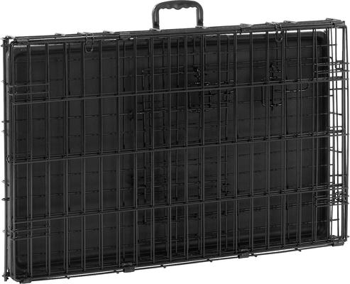 Show full view: Frisco Eyelash Orthopedic Crate Mat, Smoky Gray, 30-in + Fold & Carry Single Door Collapsible Wire Dog Crate, 30 inch slide 8 of 10
