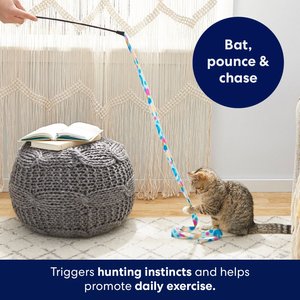 Frisco Fabric Teaser Wand Cat Toy, Neon Bubbles