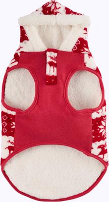 Show full view: Frisco Fair Isle Fleece Lined Dog & Cat Hoodie, Red, Small slide 5 of 10