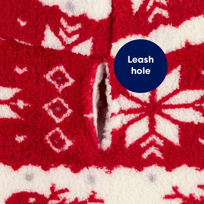 Show full view: Frisco Fair Isle Fleece Lined Dog & Cat Hoodie, Red, Small slide 6 of 10