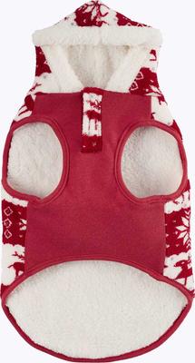 Show full view: Frisco Fair Isle Fleece Lined Dog & Cat Hoodie, Red, XX-Large slide 4 of 9